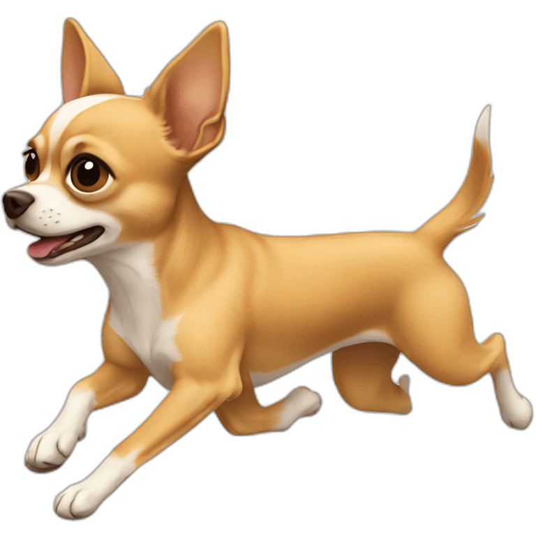 light brown chihuahua running emoji