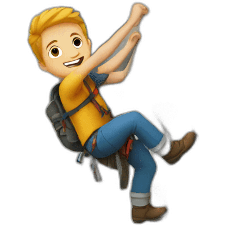 white man climbing a cliff emoji