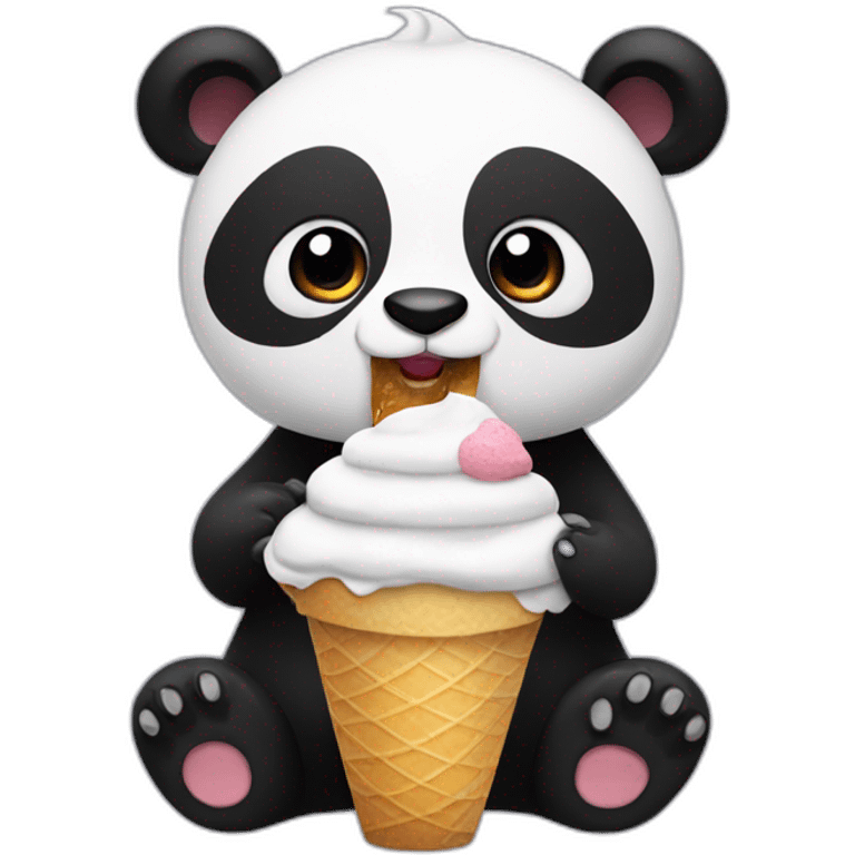 Panda eating ice cream emoji