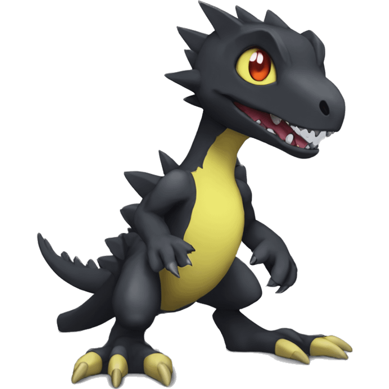  Cool Edgy Black Digimon-Fakemon-Raptor-Reptile full body emoji