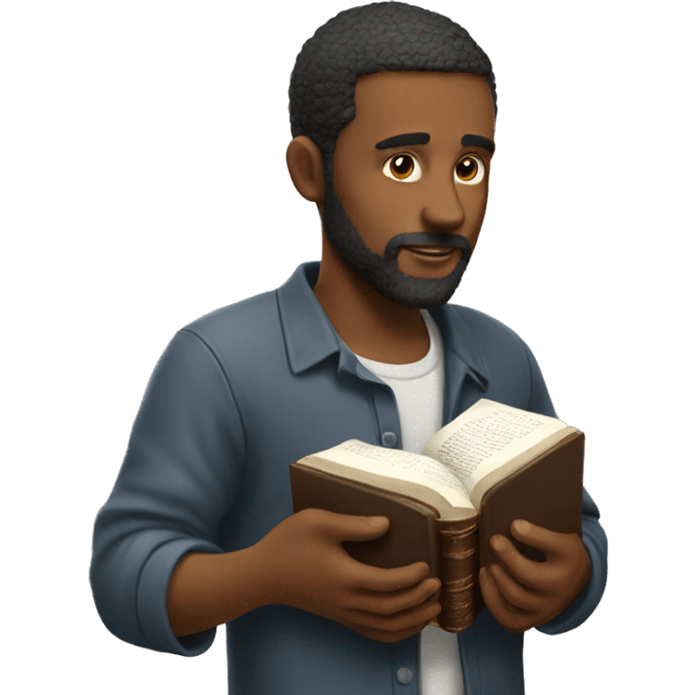 Man putting his hand on the Bible m emoji