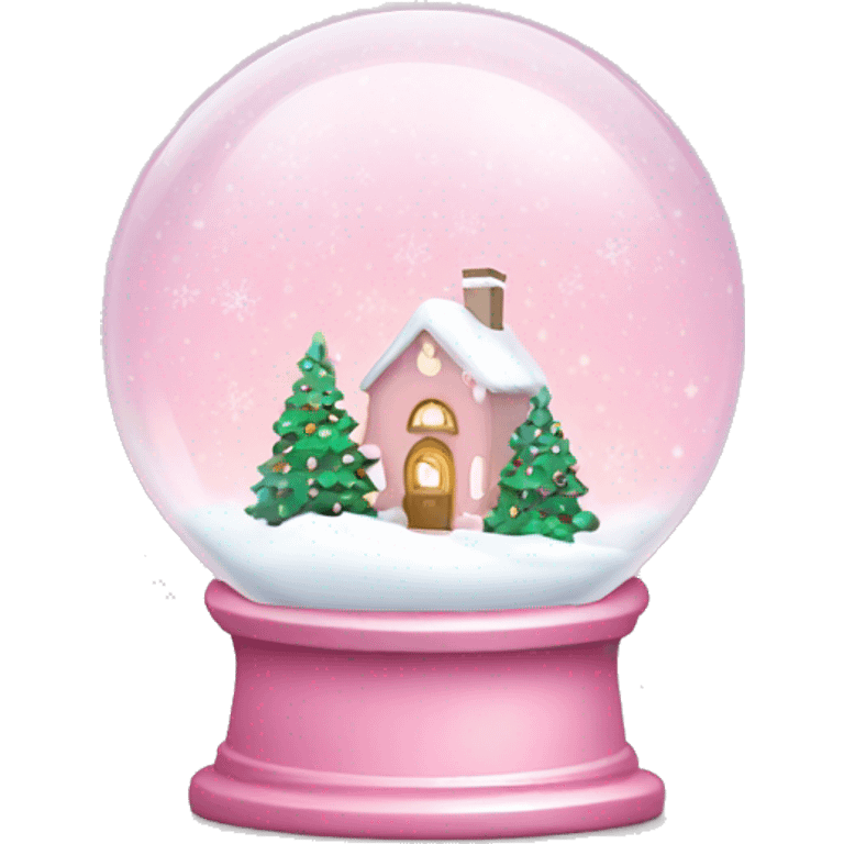 Snowglobe light pink Christmas  emoji