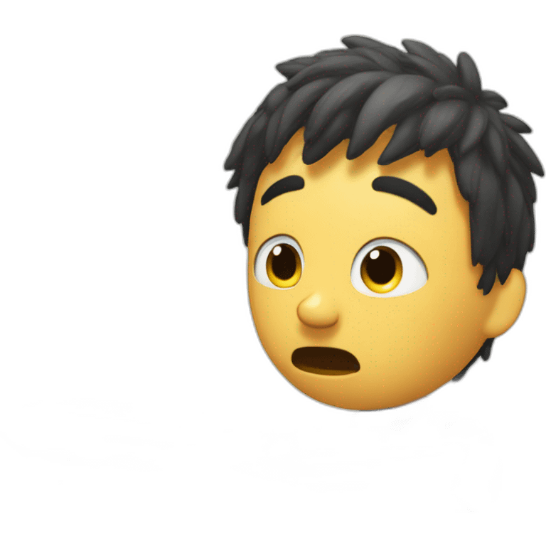 A dumbfounded boy sits on a keyboard and scrapes seeds emoji