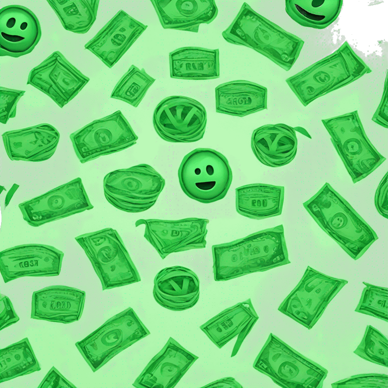 Stock market green happy money emoji