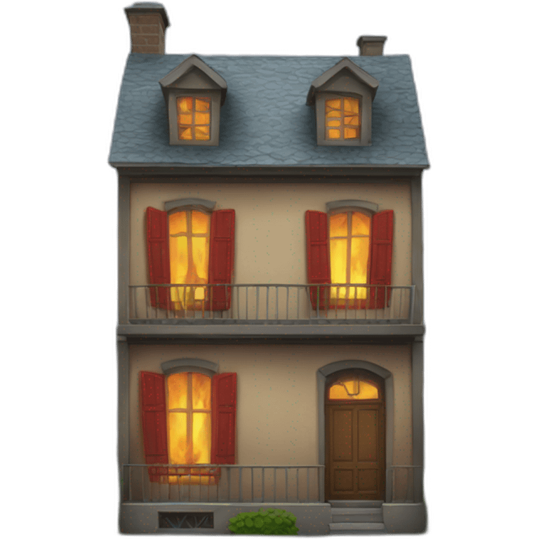 Maison en feu emoji