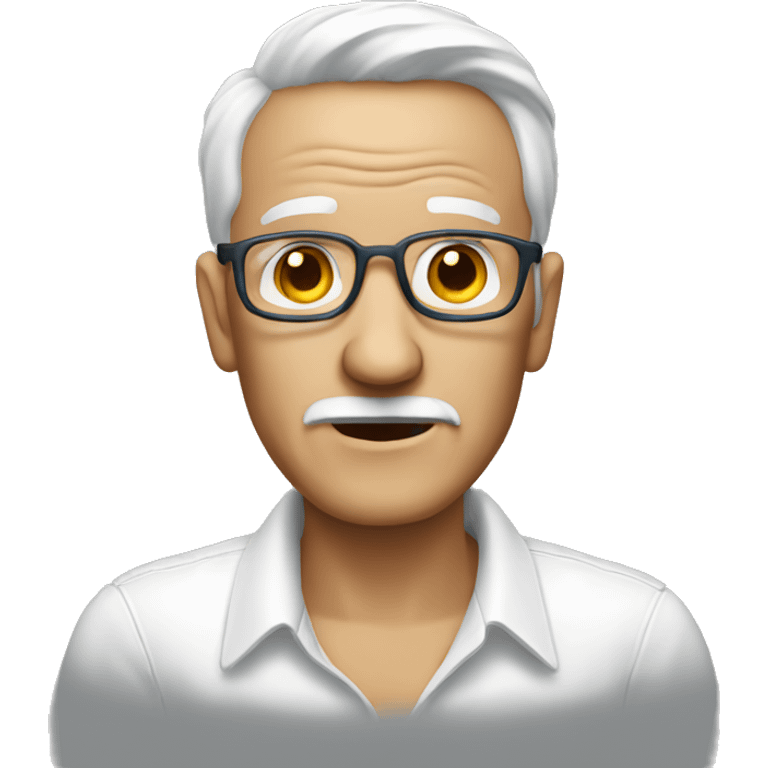 old man with white shirt and blue jeans emoji