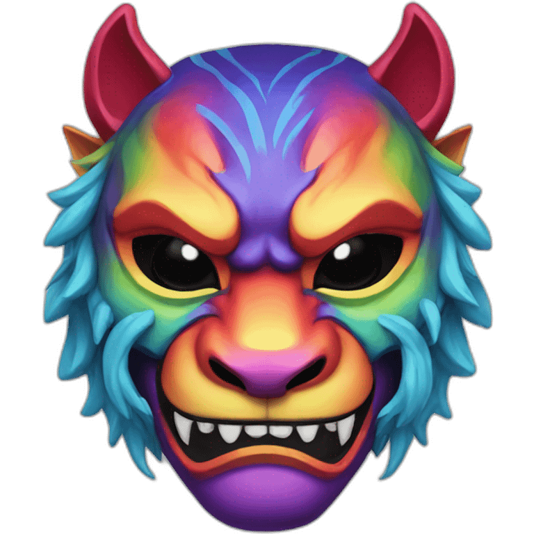 rainbow tiger oni mask emoji