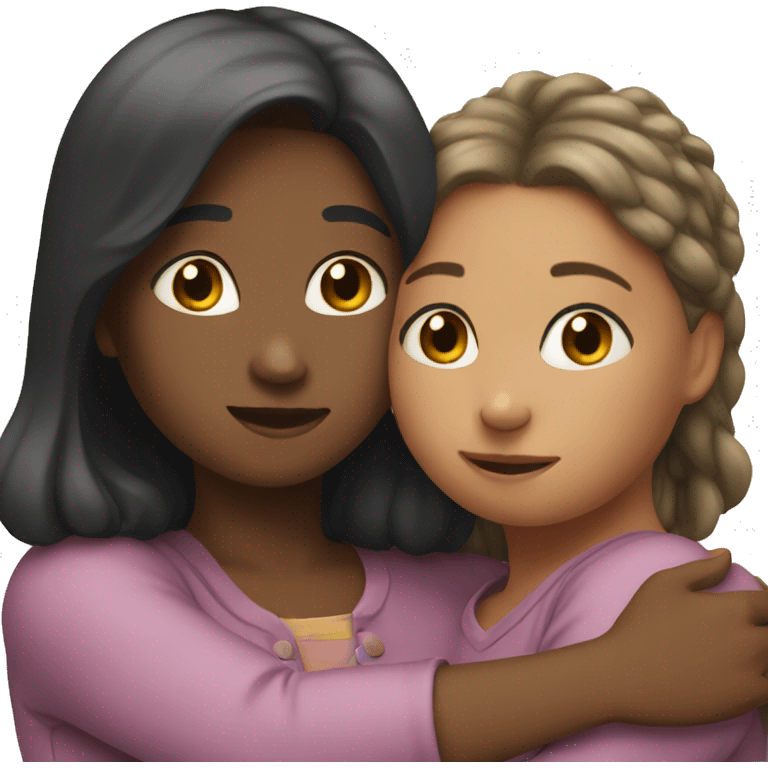 Girl and girl hug  emoji