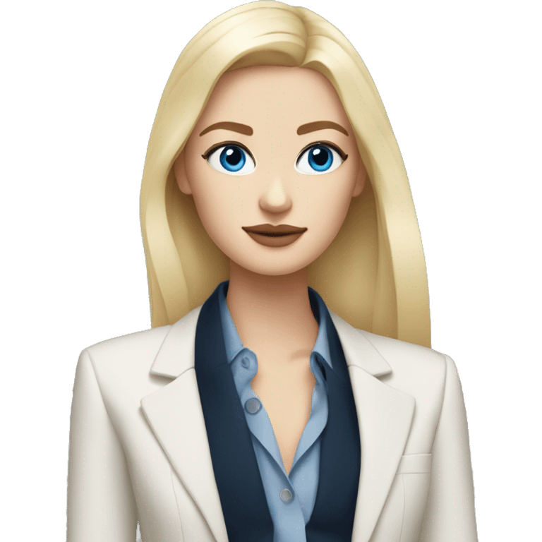 blonde girl blue eyes with chanel blazer emoji