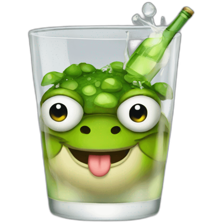 Drunk Toad with vodka emoji