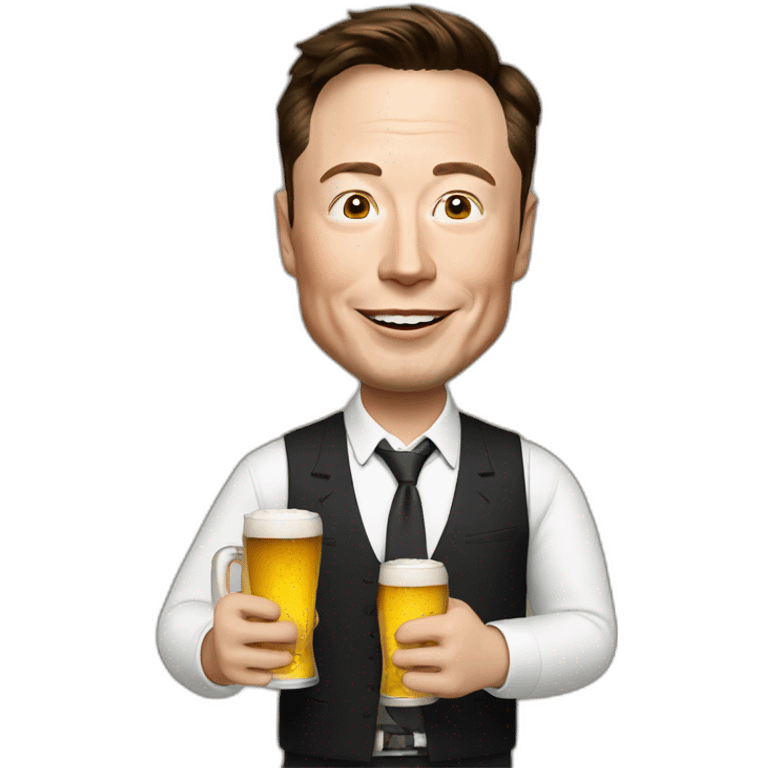 Elon musk holding beer emoji