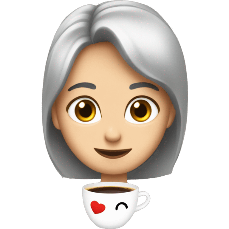 Cara café sorprendida con ojos de corazones  emoji