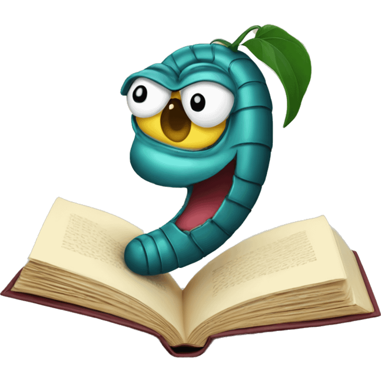 a worm in a book - bookworm emoji