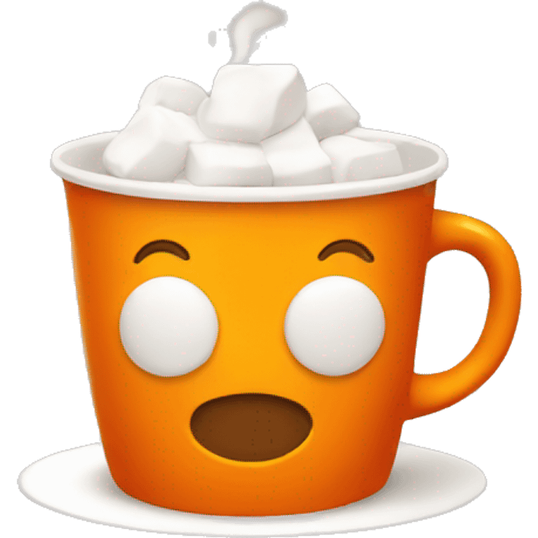 a coffe cup with marshmallow in orange color emoji