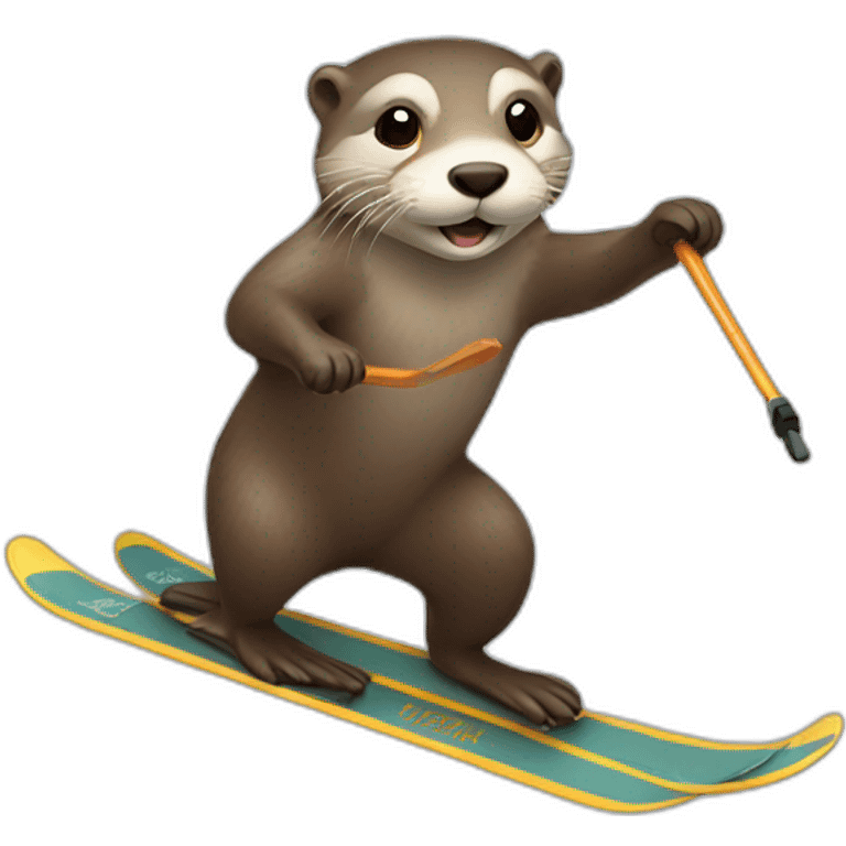 otter skiing emoji