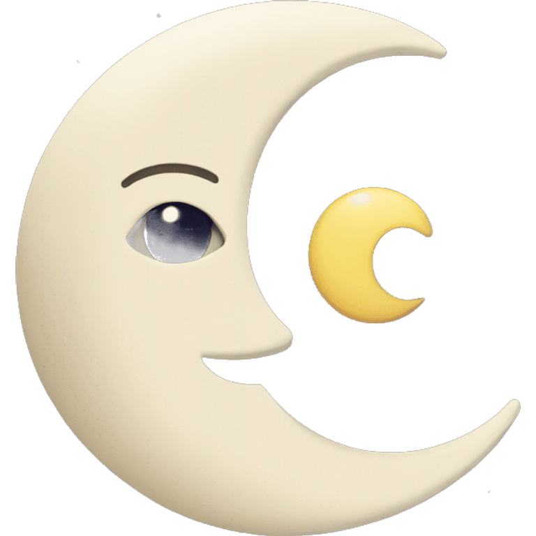 Moon astrology symbol with cute face emoji