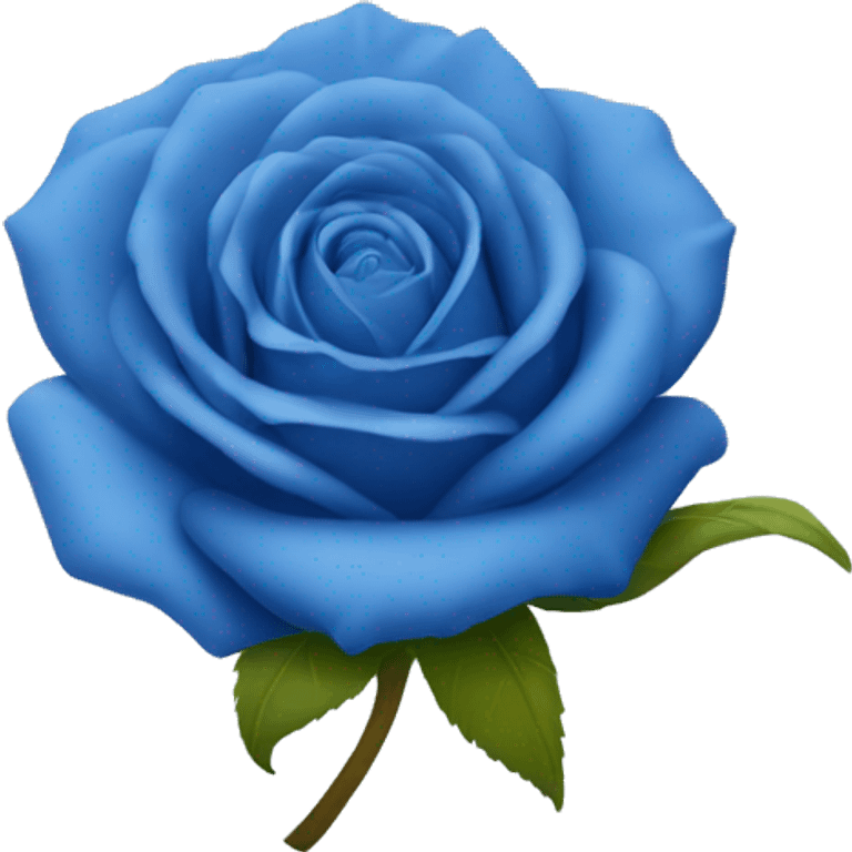 Rosa de color azul y pequeña emoji