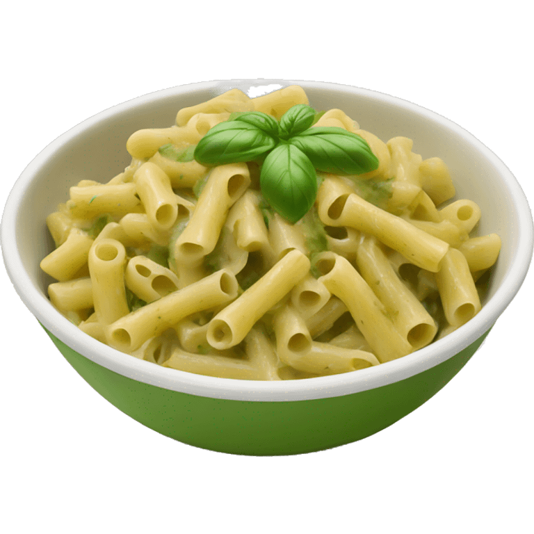 bowl of Pesto pasta with chicken emoji