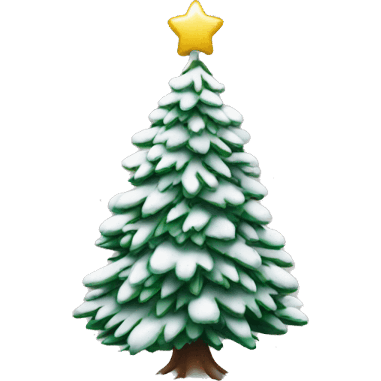 a snowy christmas tree emoji