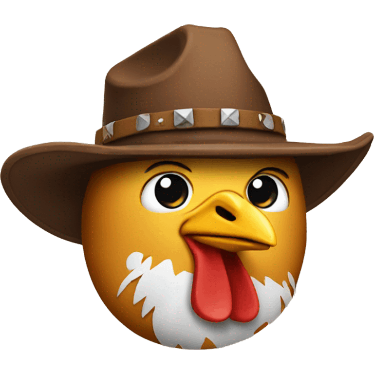 Chicken with a cowboy  emoji