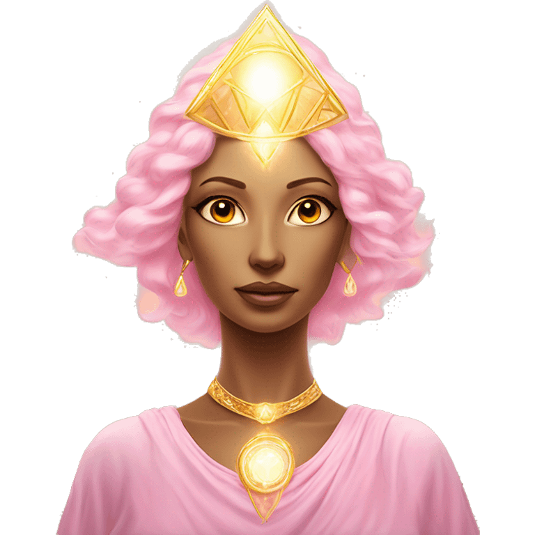 Pleiadian radiant golden diva woman female third eye pink emoji