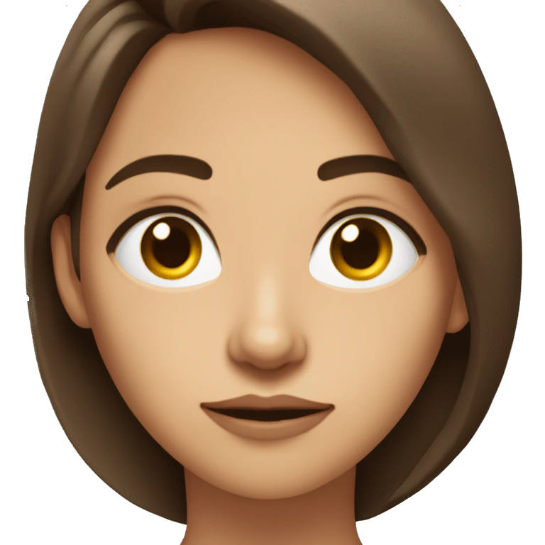 a women with brown hair turned to the side making eye contact with the camera with her side profile whilst frowning emoji