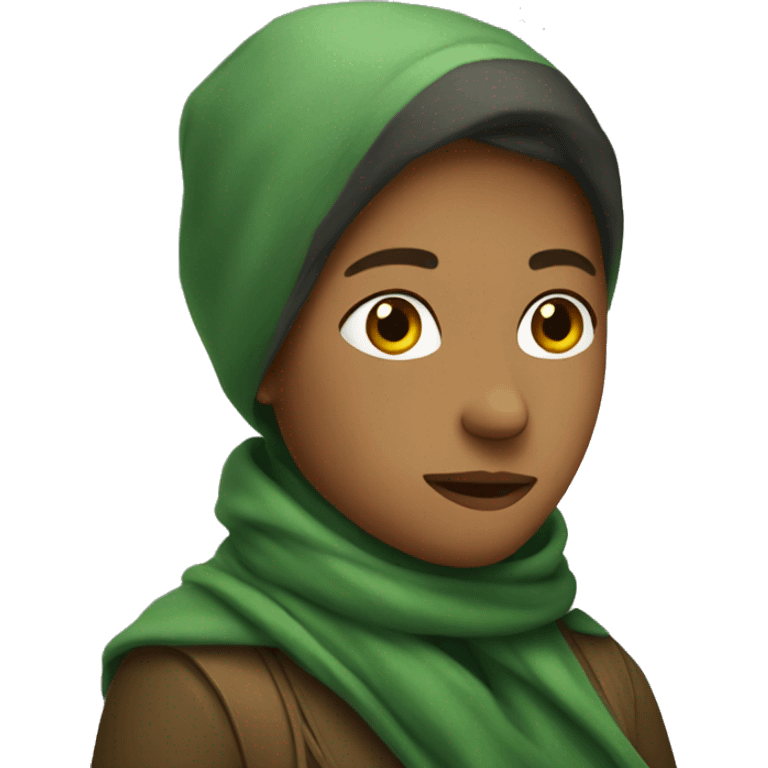 a nightingale in a green scarf emoji