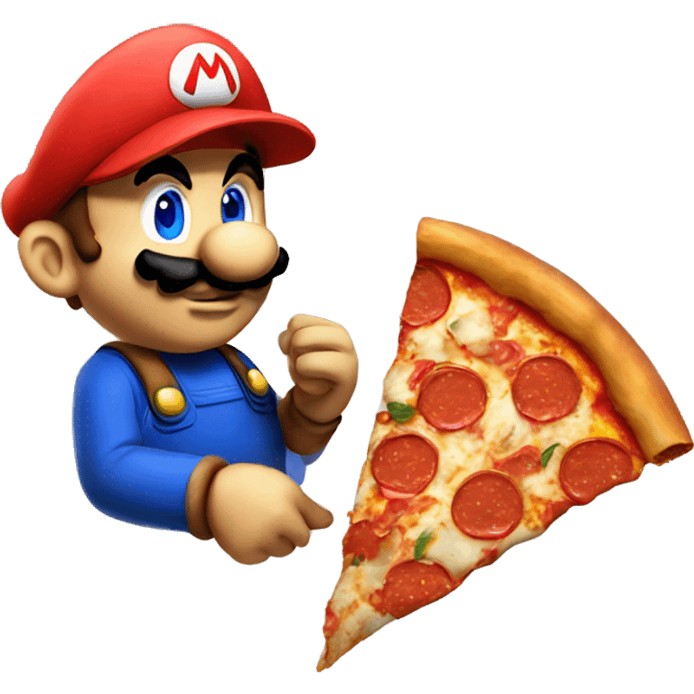 Mario eating pizza emoji