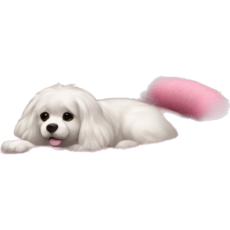 Pink Pet bed fluffy realistic  emoji