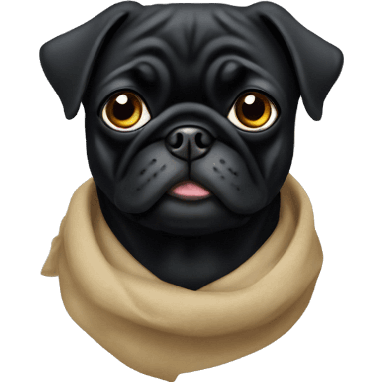 Black pug emoji