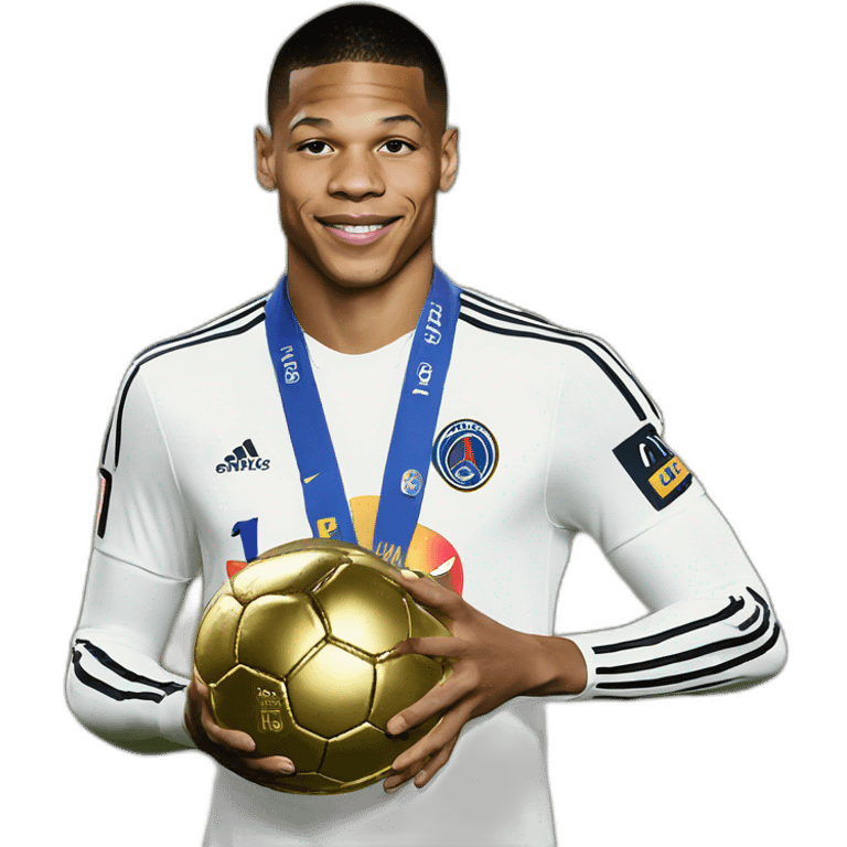 Mbappé avec un ballon d’or emoji