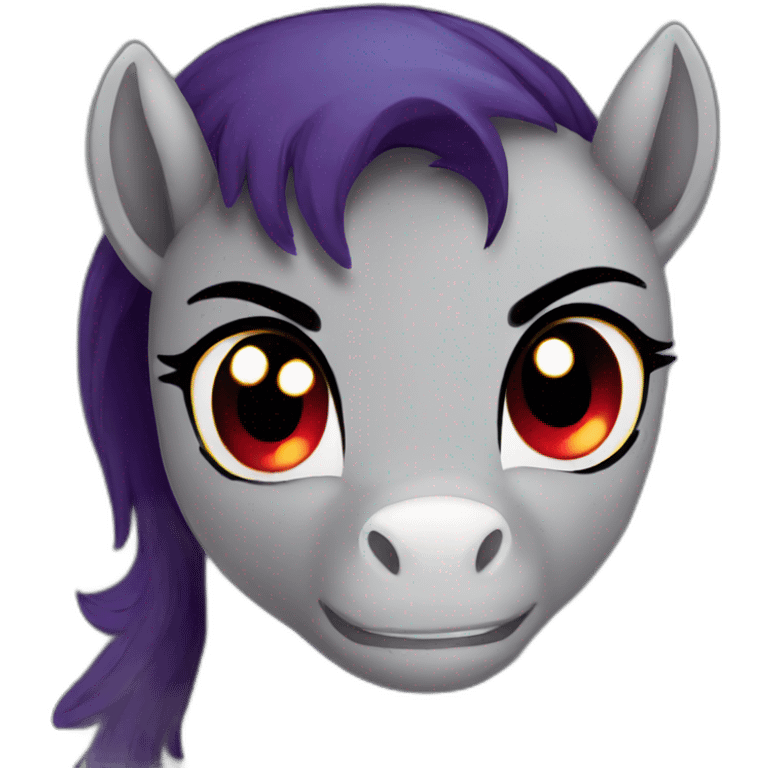 Angry Dark poney red eyes emoji