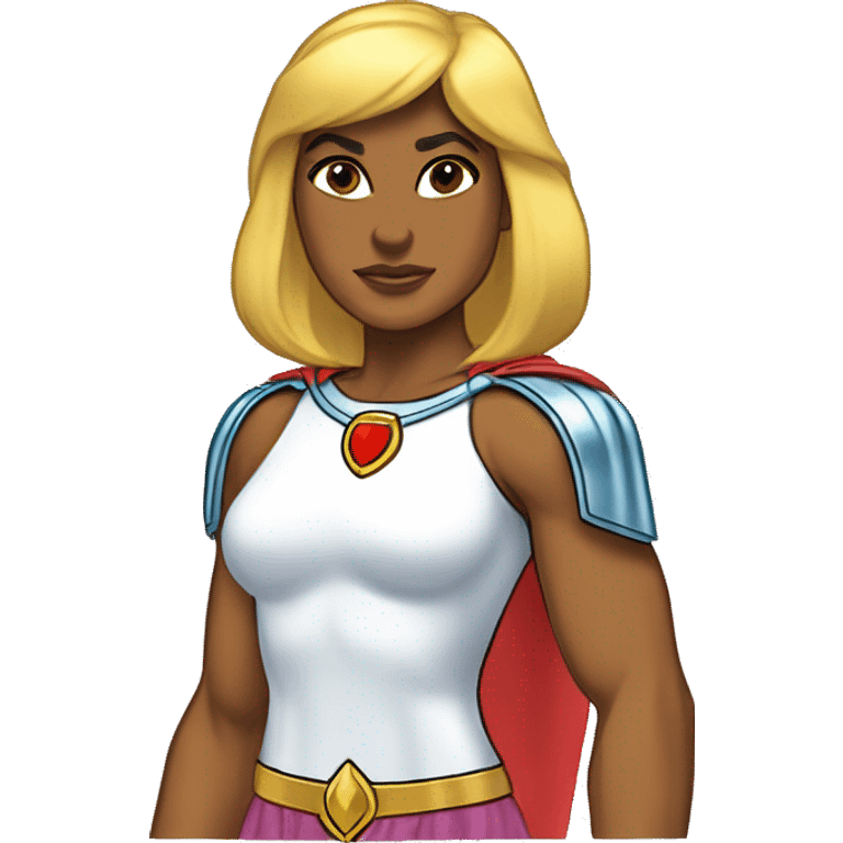 She-ra hermana de He-man con la camiseta de boca emoji