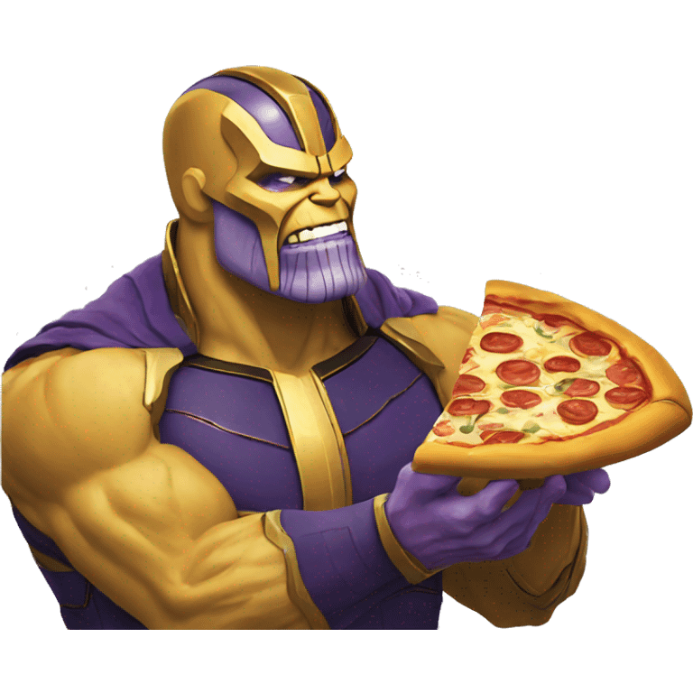 Thanos eating pizza emoji