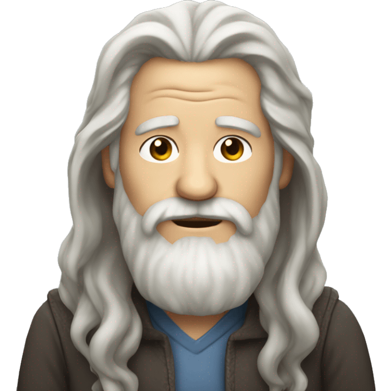 Old man with long hair and beard emoji