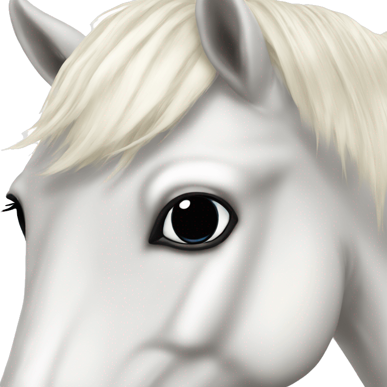 White cob pony with one black eye  emoji