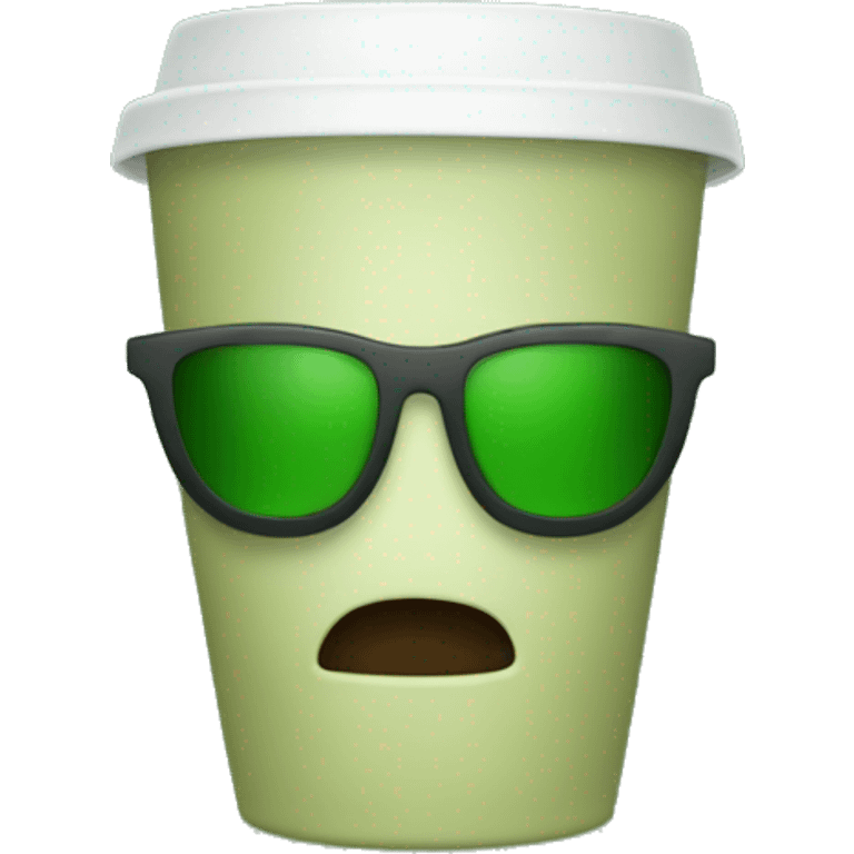 Green tumbler without face emoji