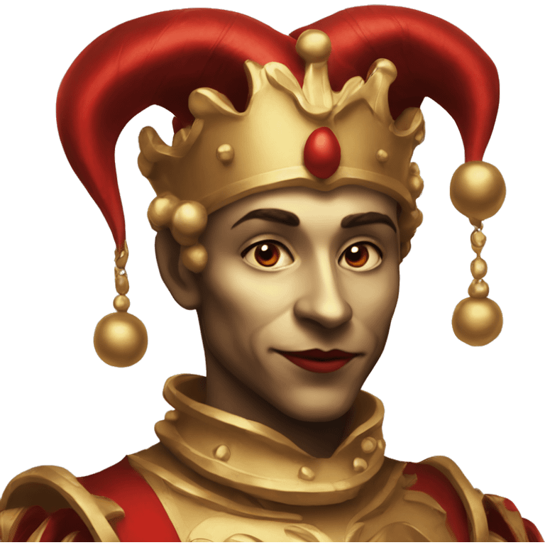 Jester high cheekbones, red, gilded  emoji