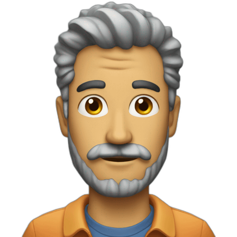 Papa frita con barba emoji