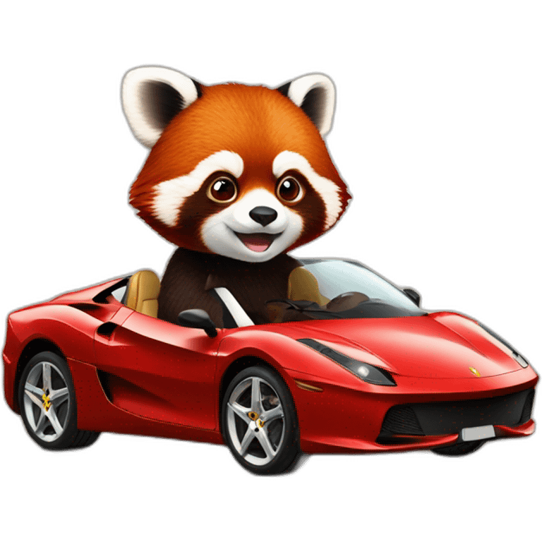 Red-panda-driving-ferrari emoji