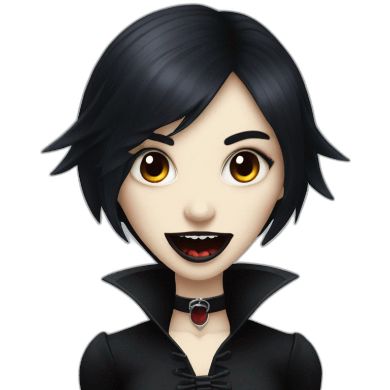 Goth Girl vampire sharp teeth emoji