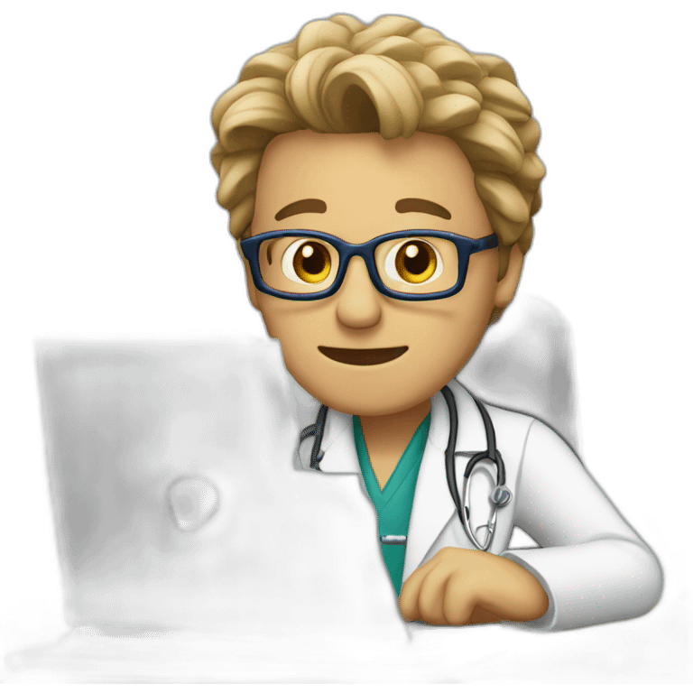 the doctor at the computer emoji