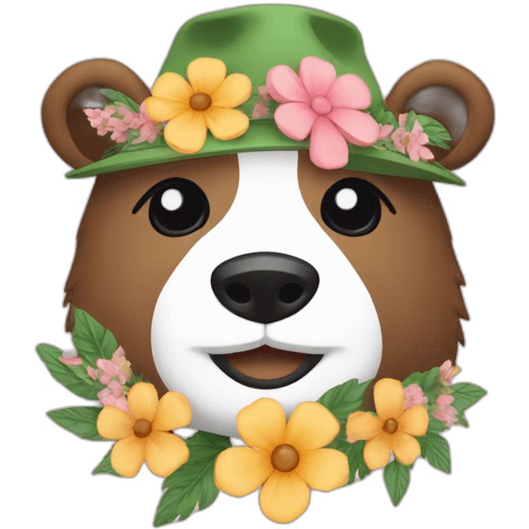 bear floral hat emoji