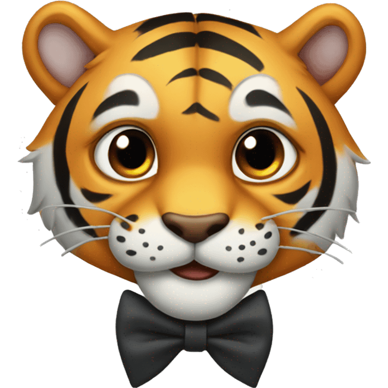 Winking Tiger with a bow tie  emoji