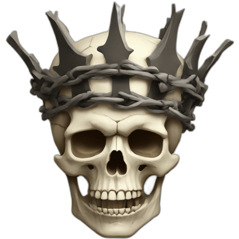 Rugged skull with a crown of thorns emoji