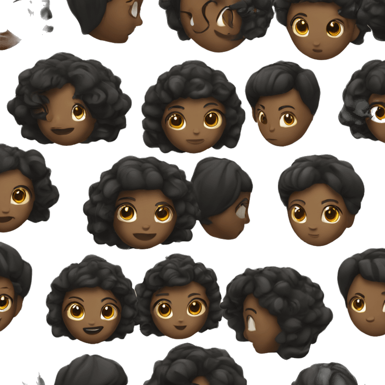 Femme noir avec cheveux ondulés  emoji