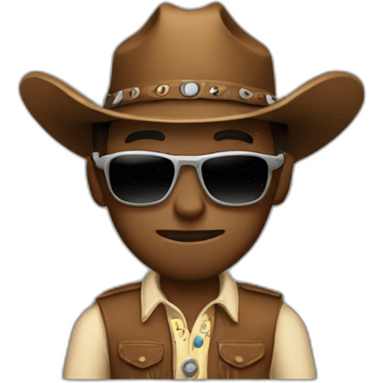 Cowboy wearing, sunglasses emoji