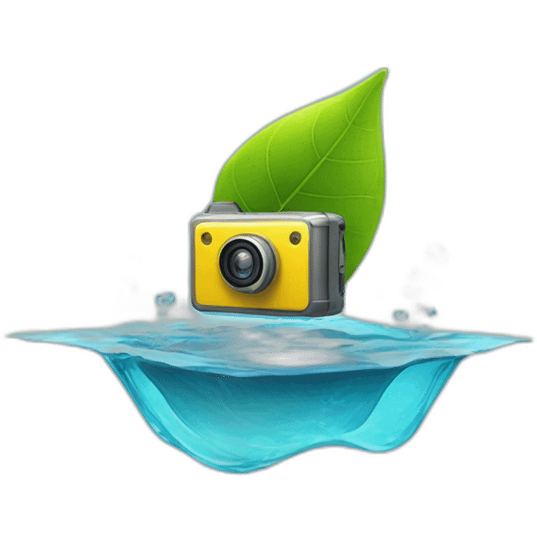 small-leaf-floating-on-water-block-and-security-ptz-camera-behind emoji