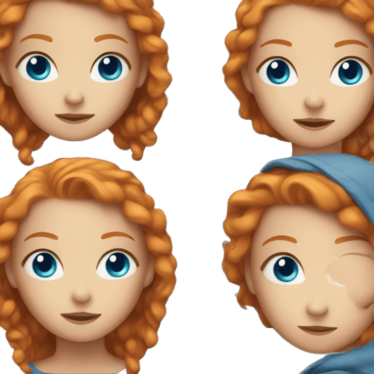 Ginger girl with blue eyes  emoji