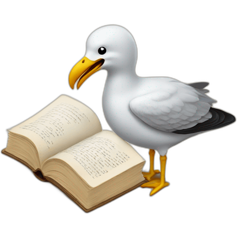 seagul reading a book emoji